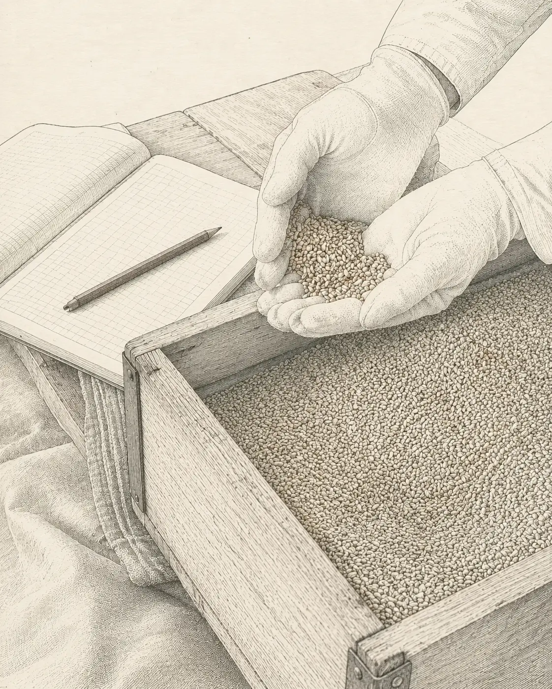 Grain inspected by hand at its source